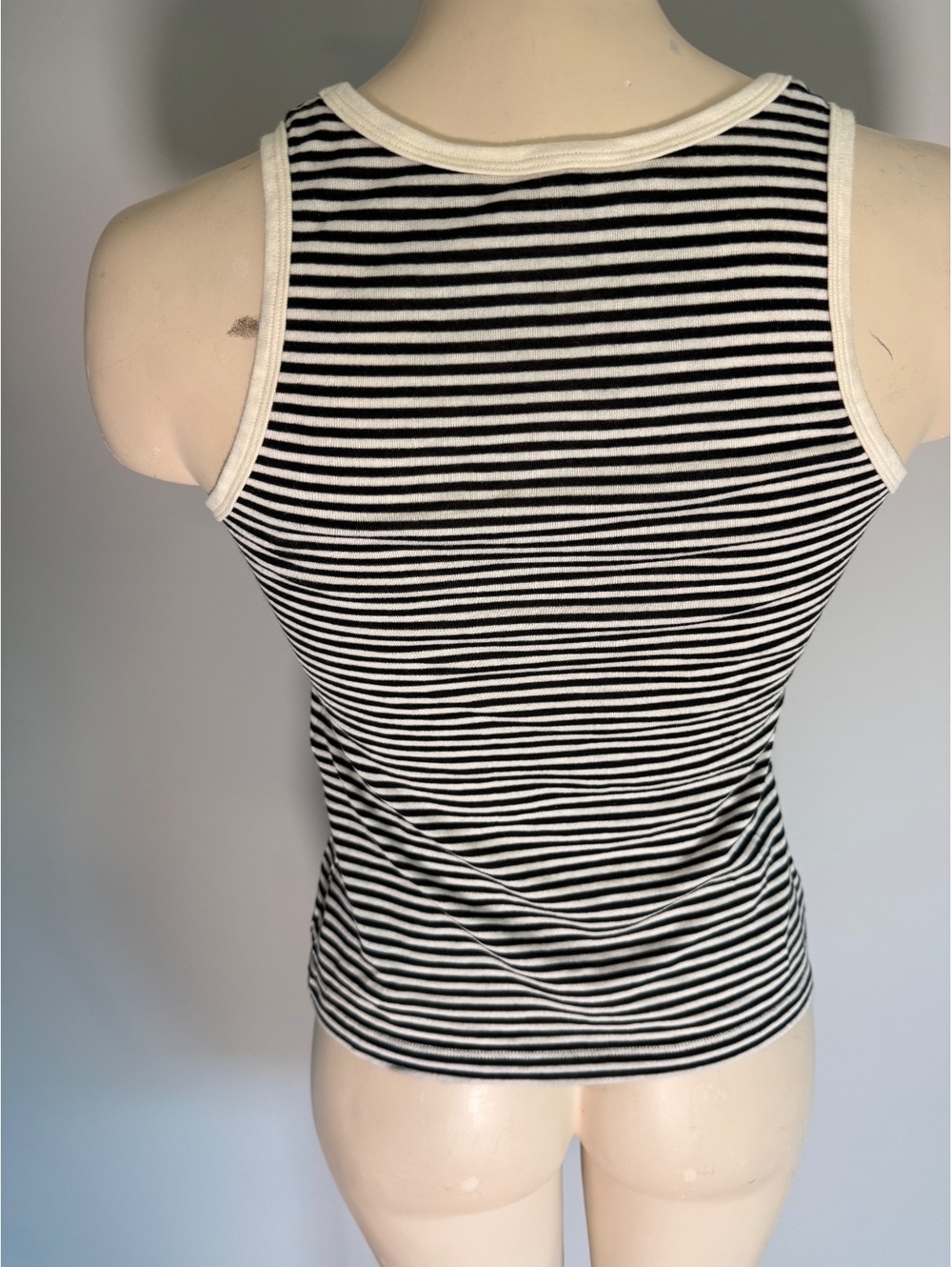 Yves Saint Laurent Black and White Striped Tank Top XS - Picture 8 of 10